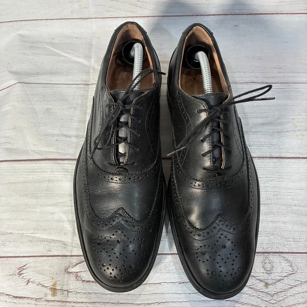 Rockport Signature Wingtip Oxford Mens 9W‎ Black Leather Brogue